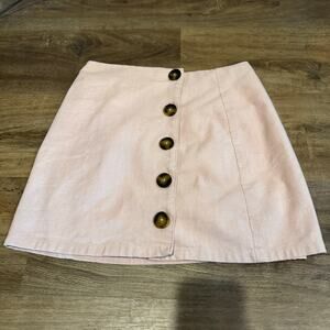 After Market Size Small Skirt Women's Pink Button Up